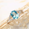 HENGYU Romantic Blue Topaz Rings for Women 925 Sterling Silver Ring Fine Jewelry Womens Wedding Bands with Stones Circlets J0012