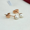 2020 rose gold color simulated pearl stud earrings for women stainless steel small earrings jewelry gifts brincos oorbellen