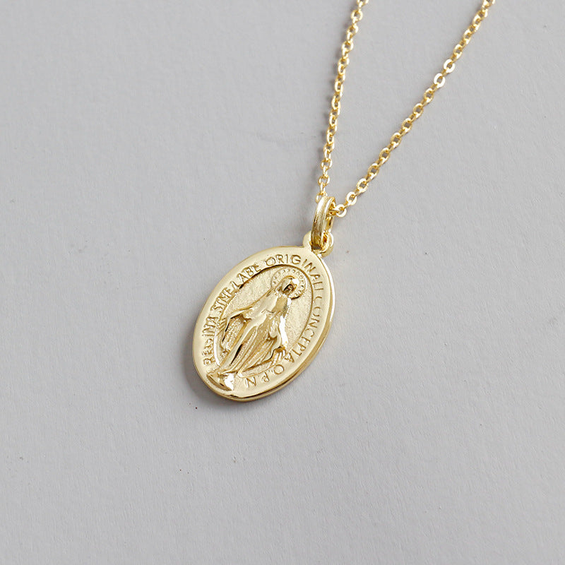925 sterling silver necklace 2020 gold virgin mary pendant necklaces for women vintage necklace collares collier femme