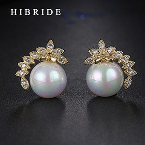 2020 Fashion Jewelry Pearl Earrings Women Gold/Rose Gold Color Stud Earring For Party Gifts E-84