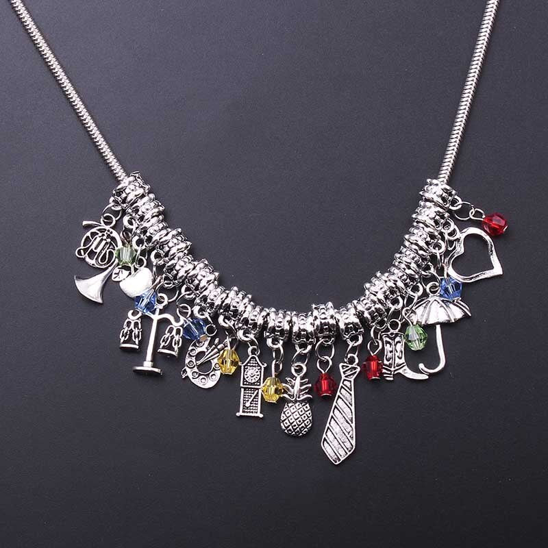 HIMYM How I Met Your Mother Chokers Necklaces Umbrella mother French Horn Pendent Necklace With Crystal Beads Charms Accessories