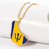 HIP Hop Country Map Flag Pendant Necklaces Women Gold Color India Barbados Guyana Mali Brazil Pendant Ethnic Jewelry
