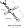 The Fast & The Furious Cross Men Pendant&Necklace Punk Dominic Toretto Cross Top Stainless Steel Titanium Necklaces Jewelry