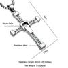 The Fast & The Furious Cross Men Pendant&Necklace Punk Dominic Toretto Cross Top Stainless Steel Titanium Necklaces Jewelry