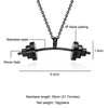 HIP Trendy Titanium Stainless Sport Fitness Barbell Dumbbell Pendant Necklaces For Men Women Jewelry Gold/Silver/Black Color