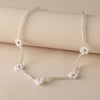 HMES White Imitation Pearl Collar Necklace Pearl Flower Engagement Necklace Lady Glamour Jewelry