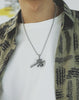 HNSP Axe Skull Pendant Necklace For Men Male Punk Style 2022 New