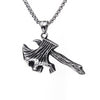 HNSP Axe Skull Pendant Necklace For Men Male Punk Style 2022 New