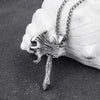 HNSP Axe Skull Pendant Necklace For Men Male Punk Style 2022 New