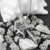 HNSP Axe Skull Pendant Necklace For Men Male Punk Style 2022 New