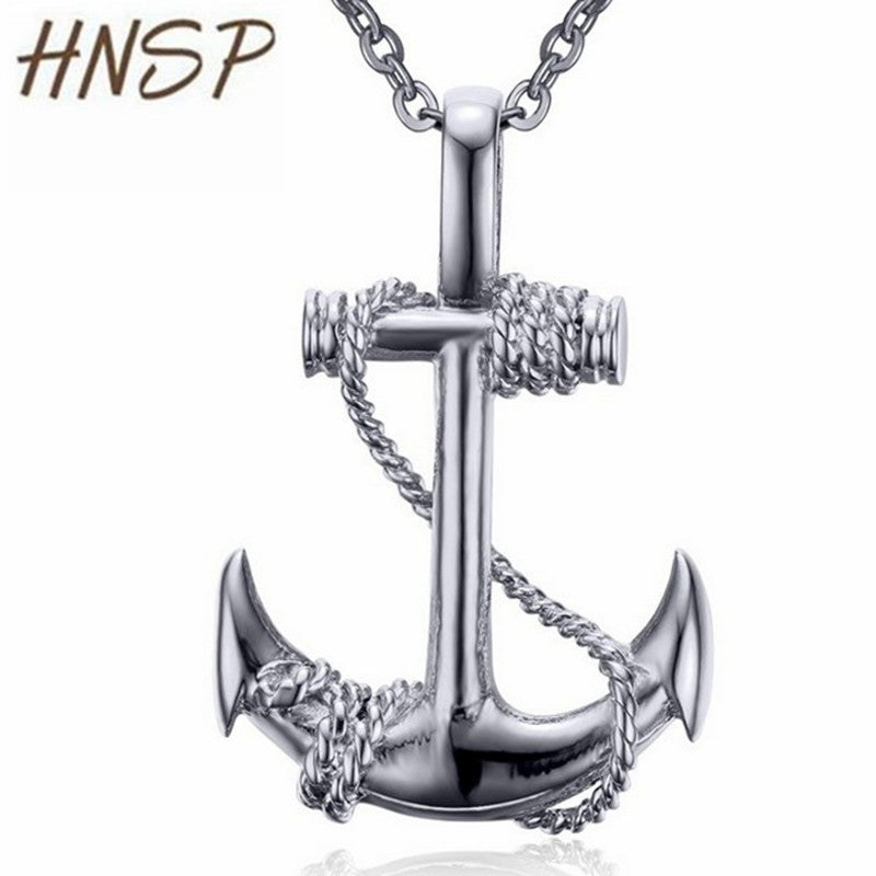 Classic Anchor Pendant Necklaces For Men Male Gold Silver color Link Chain Fashion jewelry
