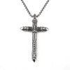 HNSP Goth Flame Cross Pendant ，3MM Stainless Steel Chain Necklace For Men Women Neck Grunge Gothic Style Gift