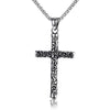 HNSP Goth Flame Cross Pendant ，3MM Stainless Steel Chain Necklace For Men Women Neck Grunge Gothic Style Gift