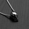 HNSP Gothic Skull Pendant 3MM Stainless Steel Chain Necklace For Men Women Neck Punk Halloween Jewelry
