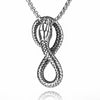 HNSP Gothic Snake Pendant Necklace For Women Men 3MM Stainless Steel Chain Neck Goth Jewelry Gift