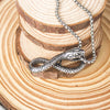HNSP Gothic Snake Pendant Necklace For Women Men 3MM Stainless Steel Chain Neck Goth Jewelry Gift