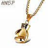 HNSP Hip Hop Boxing Glove Gold Pendant Necklace For Men Punk Jewelry With 50CM Thick Chain