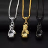 HNSP Hip Hop Boxing Glove Gold Pendant Necklace For Men Punk Jewelry With 50CM Thick Chain