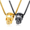 HNSP Hip-Hop Rock Skull Head Chain Pendant Necklace For Men Women Gothic Neck Gift