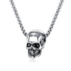 HNSP Hip-Hop Rock Skull Head Chain Pendant Necklace For Men Women Gothic Neck Gift