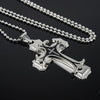 HNSP Multilayer Jesus Cross Chain Necklace Pendant For Men Women Neck Gold Black Blue Silver Color Male Gift