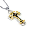 HNSP Multilayer Jesus Cross Chain Necklace Pendant For Men Women Neck Gold Black Blue Silver Color Male Gift