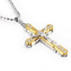 HNSP Multilayer Jesus Cross Chain Necklace Pendant For Men Women Neck Gold Black Blue Silver Color Male Gift