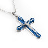 HNSP Multilayer Jesus Cross Chain Necklace Pendant For Men Women Neck Gold Black Blue Silver Color Male Gift