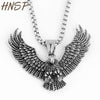 HNSP Punk Animal Eagle Chain Pendant Necklace For Men Male BFF Neck Gift