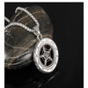HNSP Punk Car Tire Round Chain Pendant Necklace For Men Male Neck Gift