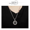 HNSP Punk Car Tire Round Chain Pendant Necklace For Men Male Neck Gift