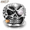 Punk Domineering Smokes Skull head Finger Ring For Men knuckle Gothic Jewelry Silver Color 8-14 big size Rings Male Anel