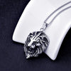HNSP Punk Lion Head Chain Pendant Necklace For Men Male Gothic Jewelry