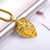 HNSP Punk Lion Head Chain Pendant Necklace For Men Male Gothic Jewelry