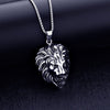 HNSP Punk Lion Head Chain Pendant Necklace For Men Male Gothic Jewelry