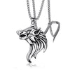 HNSP Punk Lion Head Chain Pendant Necklace For Men Male Gothic Jewelry
