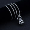 HNSP Punk Sportsman Dumbbell Power Hand Necklace Pendant For Men