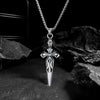 HNSP Punk Sword Cross Necklace Pendant For Men Boy Vintage Jewelry 50 cm Stainless Steel Chain