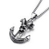 HNSP Skull Anchor Pendant  Necklace For Men Male Punk Style