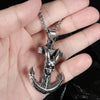 HNSP Skull Anchor Pendant  Necklace For Men Male Punk Style