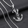 HNSP Skull Anchor Pendant  Necklace For Men Male Punk Style