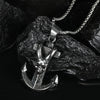 HNSP Skull Anchor Pendant  Necklace For Men Male Punk Style