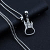 HNSP Skull Guitar Chain Pendant Necklace For Men Women Gothic Punk Neck Jewelry
