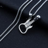 HNSP Skull Guitar Chain Pendant Necklace For Men Women Gothic Punk Neck Jewelry