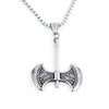 HNSP Viking Axe Chain Pendant Necklace For Men Male Neck BFF Jewelry Gift