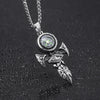 HNSP Viking Compass Eye of Horus Cross Chain Pendant Necklace For Men Male Neck Punk Gothic Jewelry