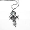 HNSP Viking Compass Eye of Horus Cross Chain Pendant Necklace For Men Male Neck Punk Gothic Jewelry