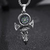 HNSP Viking Compass Eye of Horus Cross Chain Pendant Necklace For Men Male Neck Punk Gothic Jewelry