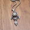 HNSP Viking Compass Eye of Horus Cross Chain Pendant Necklace For Men Male Neck Punk Gothic Jewelry