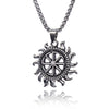 HNSP Viking Sun Pendant Necklace For Men Male Punk Rock Jewelry Gifts